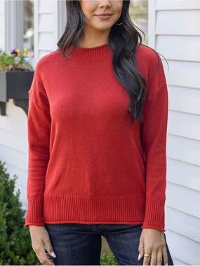 Grace & Lace Women's Crewneck Sweater in Red